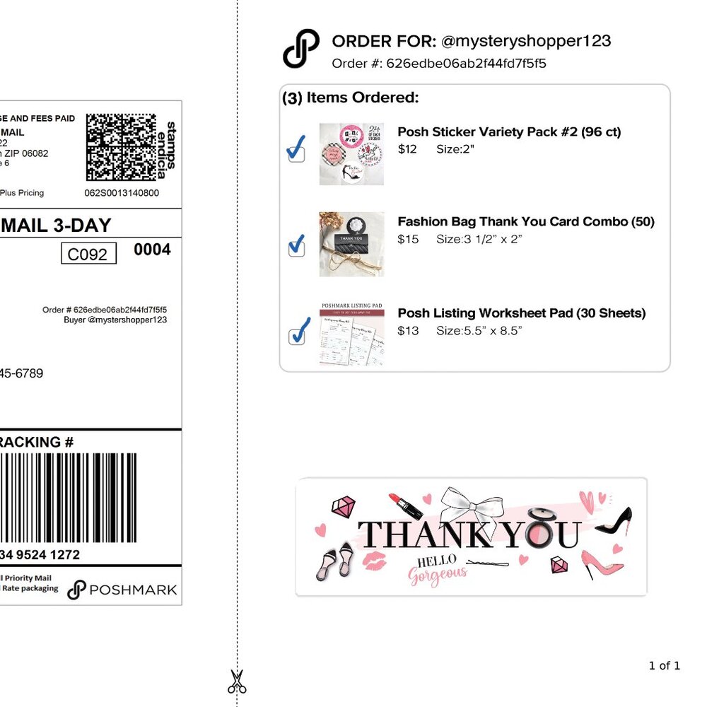 Thank You Fashion Sticker Labels – (48 ct) - Picture 3 of 5